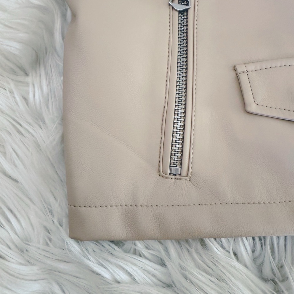 Faux Leather Zip Moto Jacket S - Picture 8 of 10